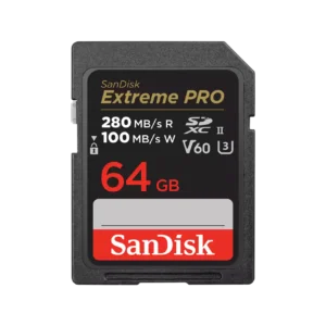 Cartela de Memorie SDXC Sandisk 64GB Extreme Pro UHS-II V60 Read: 280Mb/s, Write: 100Mb/s