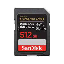 Cartela de Memorie SDXC Sandisk 512GB Extreme Pro UHS-II V60 Read: 280Mb/s, Write: 100Mb/s
