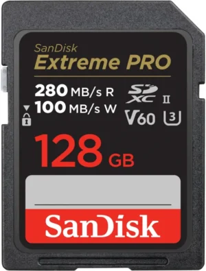 Cartela de Memorie SDXC Sandisk 128GB Extreme Pro UHS-II V60 Read: 280Mb/s, Write: 100Mb/s